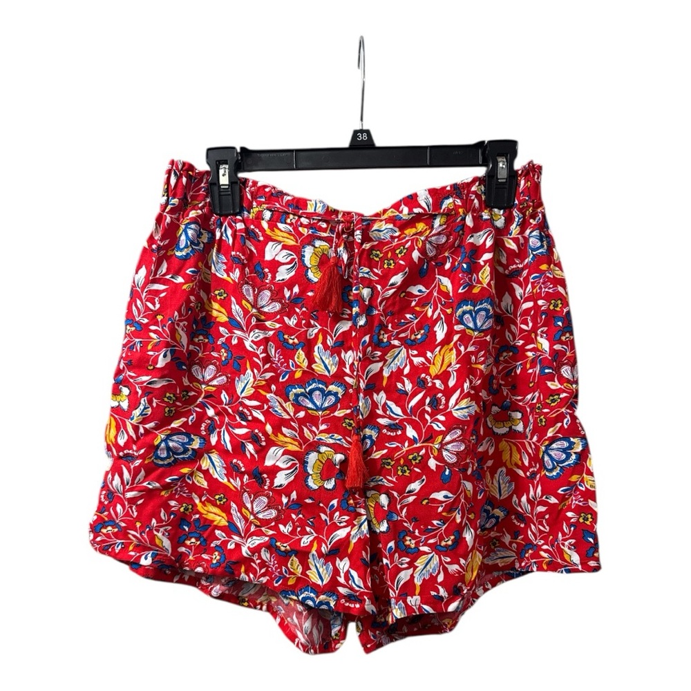 HESTER & ORCHARD Red Oversized Shorts with Tassel Size S NWT Beach Coastal